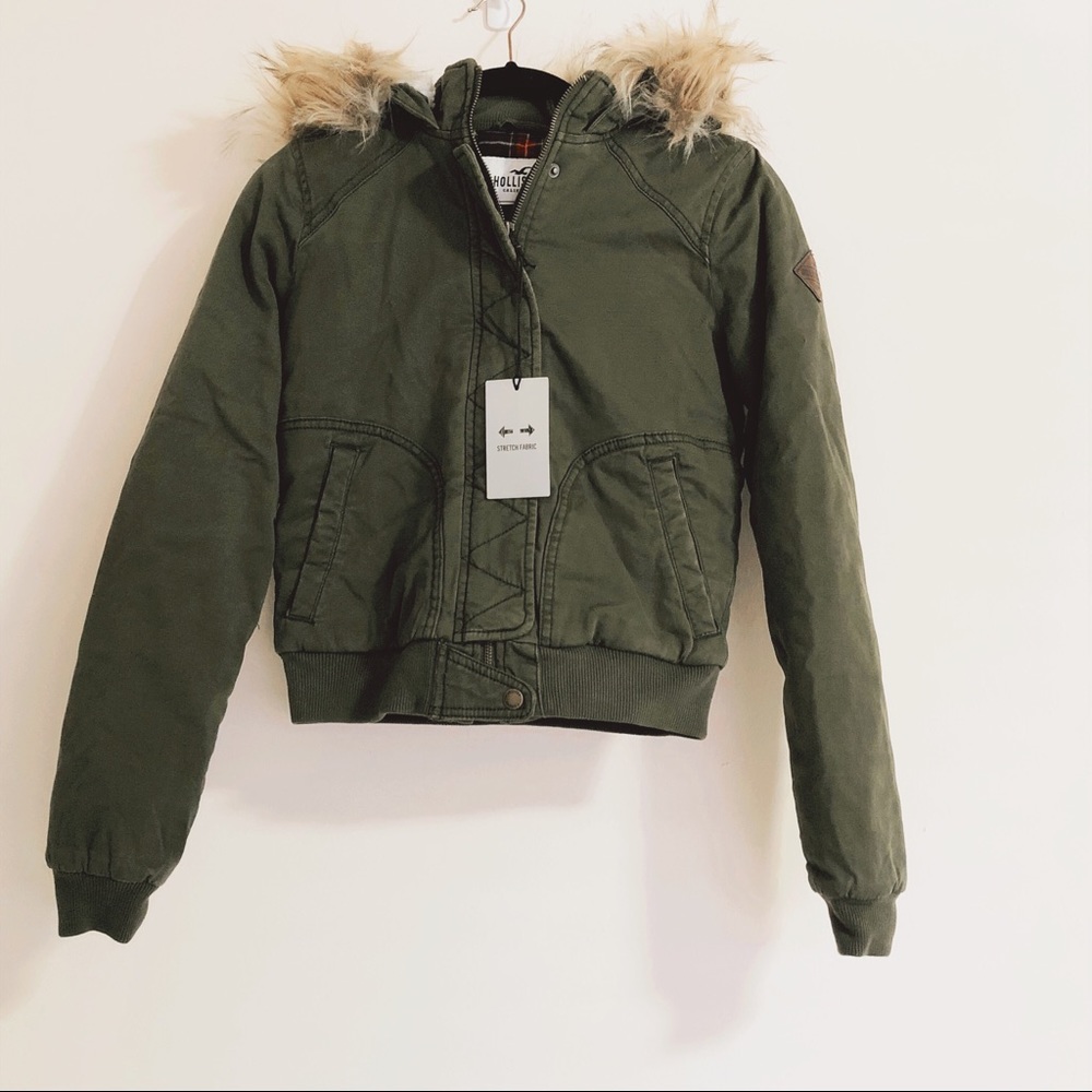 ⭑Stretch Flannel-Lined Twill Bomber Jacket - Picture 3 of 8